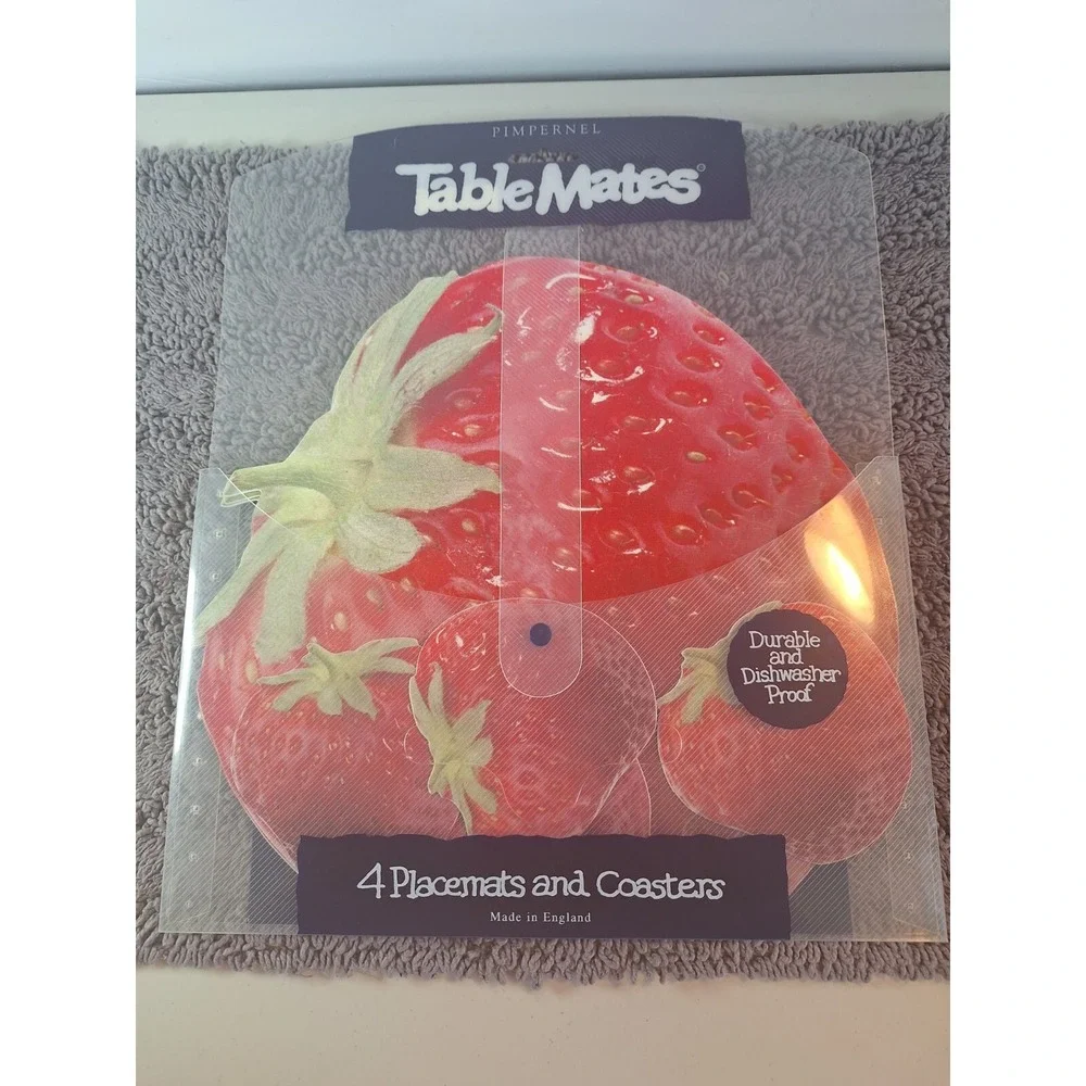 Pimpernel Placements & Coasters Strawberry Made In‎ England Durable Vinyl